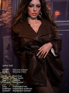 Mina 163-Jarliet Top Quality Full Silicone Sex Dolls Adult Toy Dolls with Open Oral Integrated Tongue Flexible Jaw