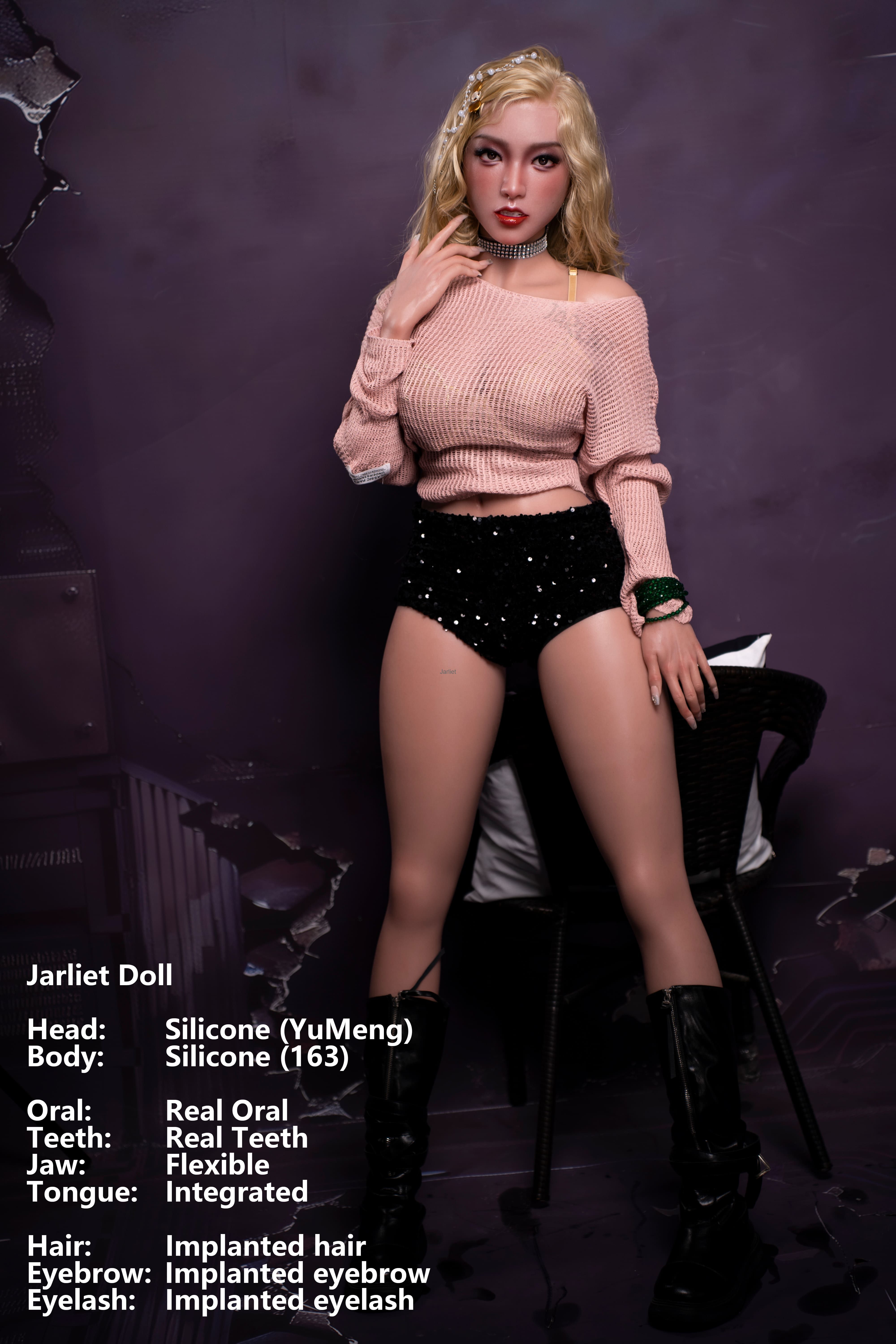 Yu Meng 163-Jarliet Top Quality Full Silicone Sex Dolls Adult Toy Dolls with Open Oral Integrated Tongue Flexible Jaw