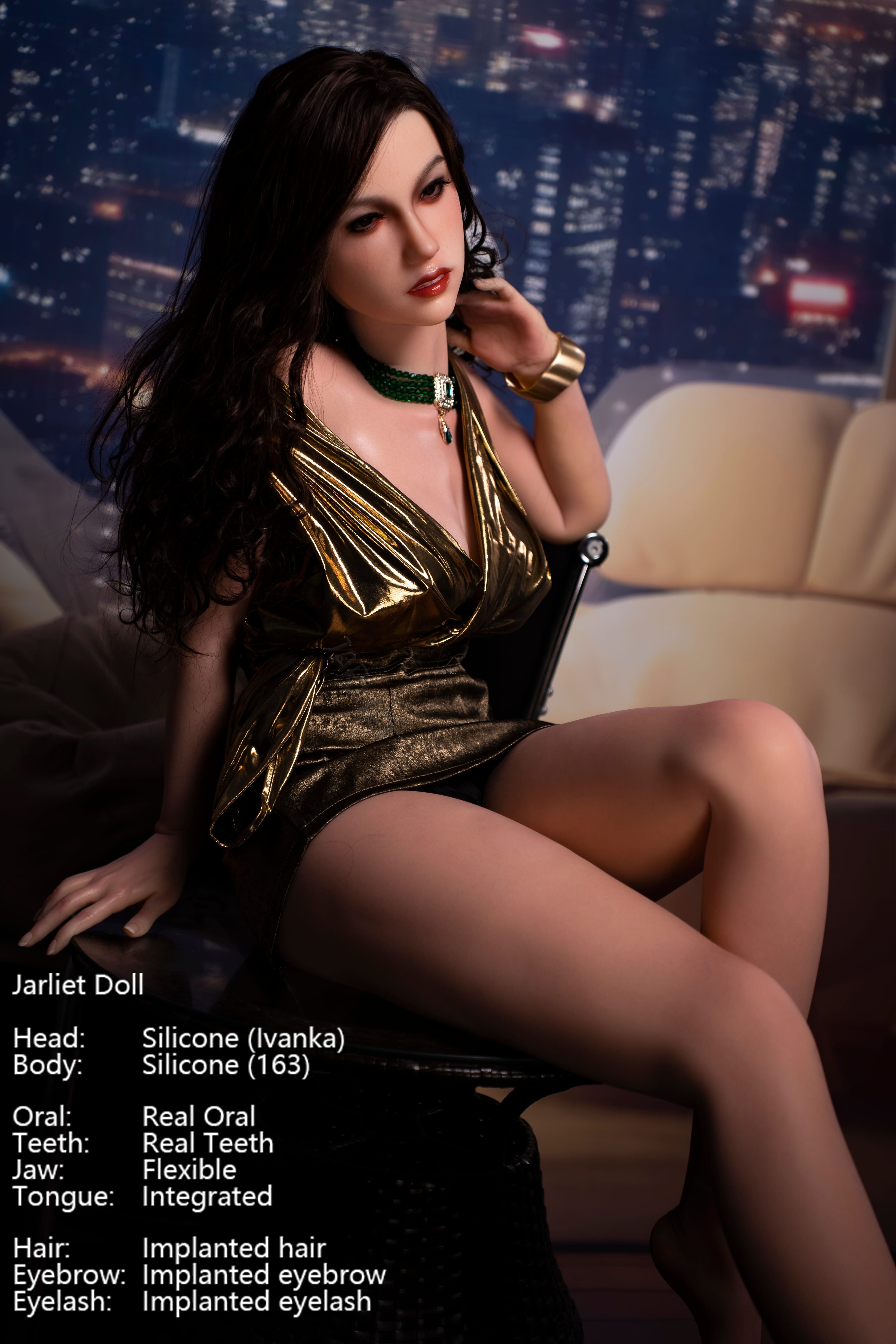 Ivanka 163-Jarliet Top Quality Full Silicone Sex Dolls Adult Toy Dolls with Open Oral Integrated Tongue Flexible Jaw
