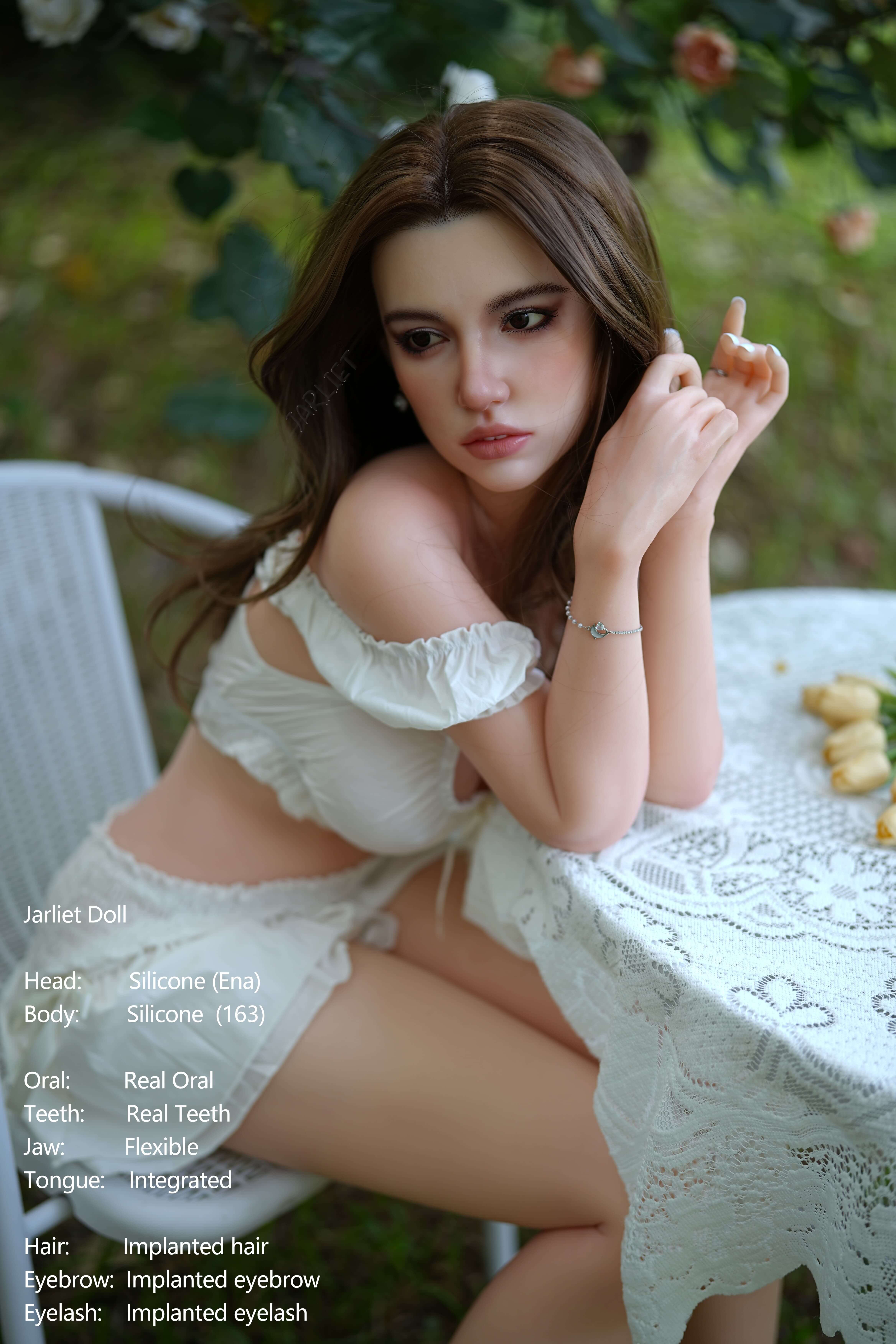 Ena-Jarliet Top Quality Full Silicone Sex Dolls Adult Toy Dolls with Open Oral Integrated Tongue Flexible Jaw