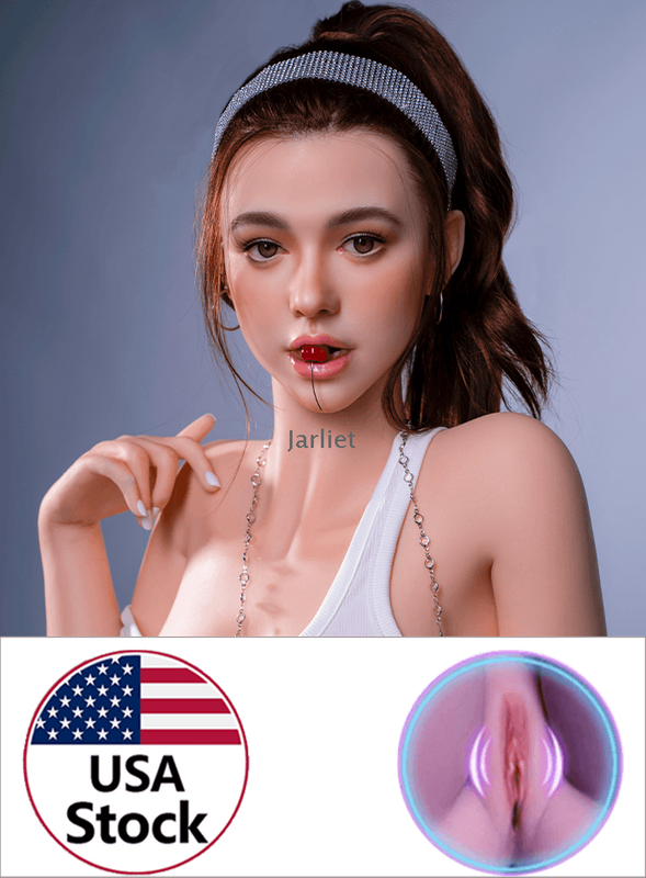 Eve 163cm-Jarliet Top Quality Full Silicone Sex Dolls Adult Toy Dolls with Open Oral Integrated Tongue Flexible Jaw