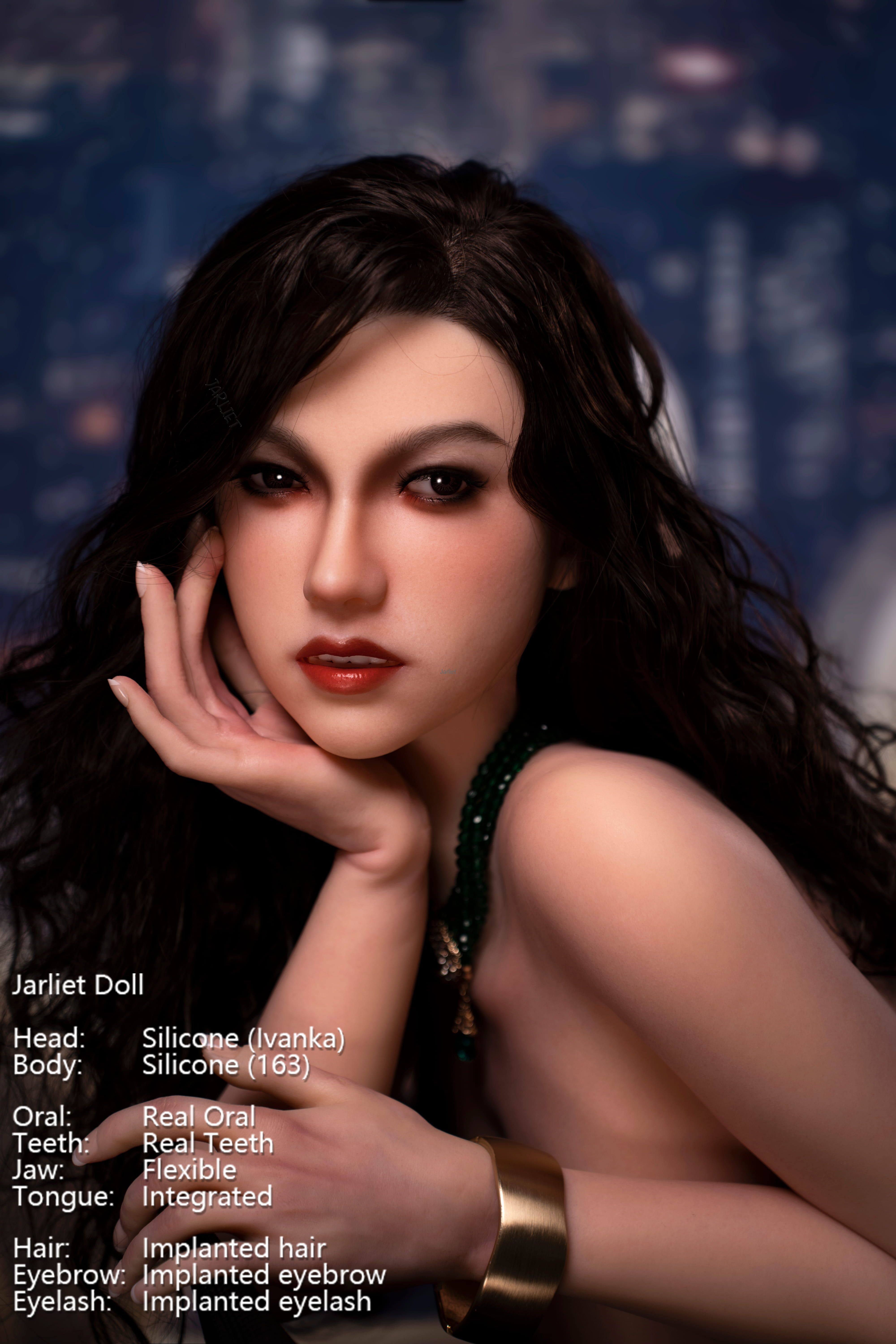 Ivanka 163-Jarliet Top Quality Full Silicone Sex Dolls Adult Toy Dolls with Open Oral Integrated Tongue Flexible Jaw