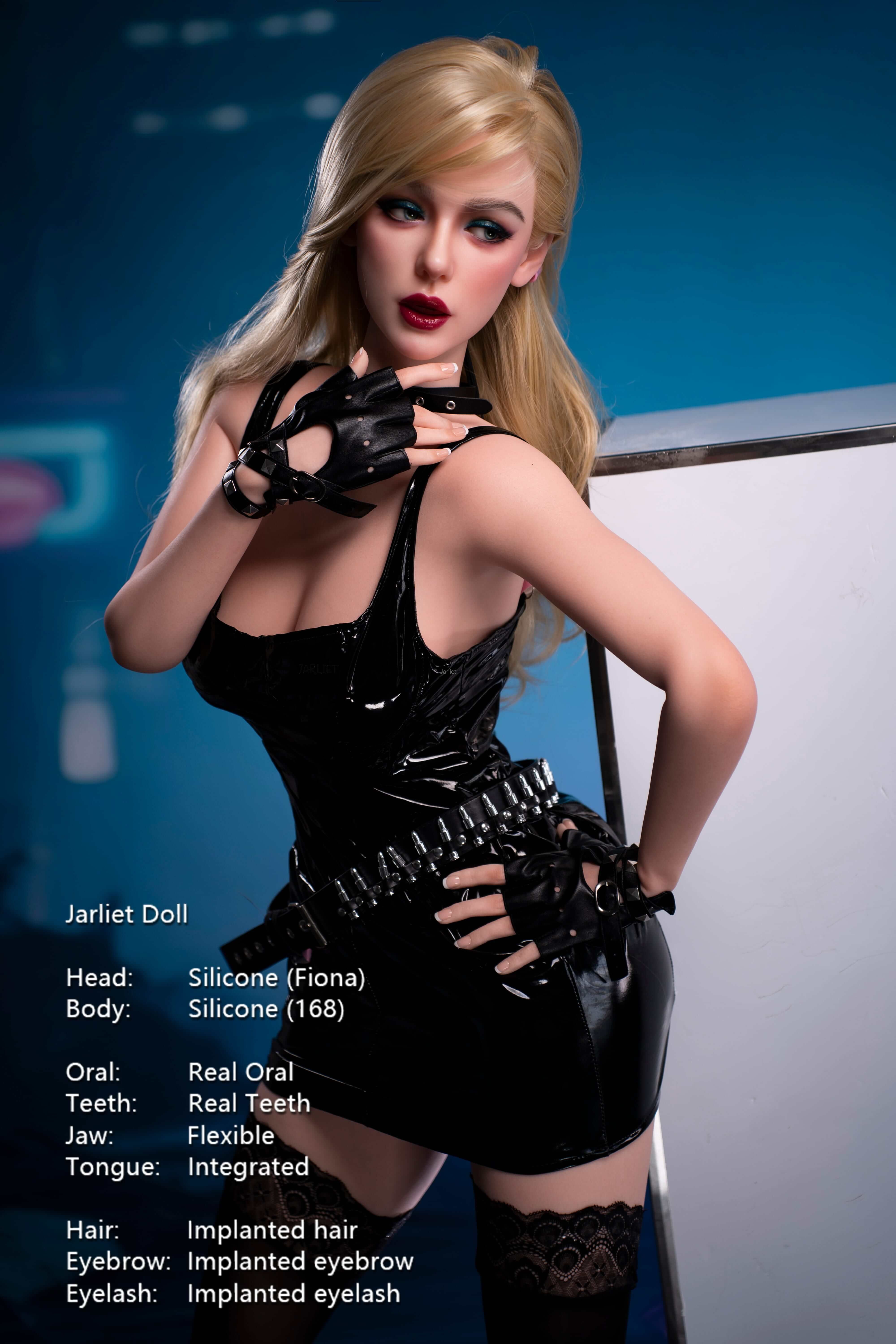 Fiona 168cm-Jarliet Top Quality Full Silicone Sex Dolls Adult Toy Dolls with Open Oral Integrated Tongue Flexible Jaw