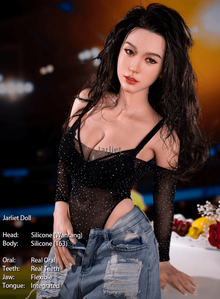 Wantang 163-Jarliet Quality Full Silicone Sex Dolls Adult Toy Dolls with Open Oral Integrated Tongue Flexible Jaw