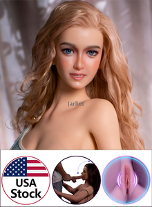 May 152cm-Jarliet Top Quality Full Silicone Sex Dolls Adult Toy Dolls with Open Oral Integrated Tongue Flexible Jaw
