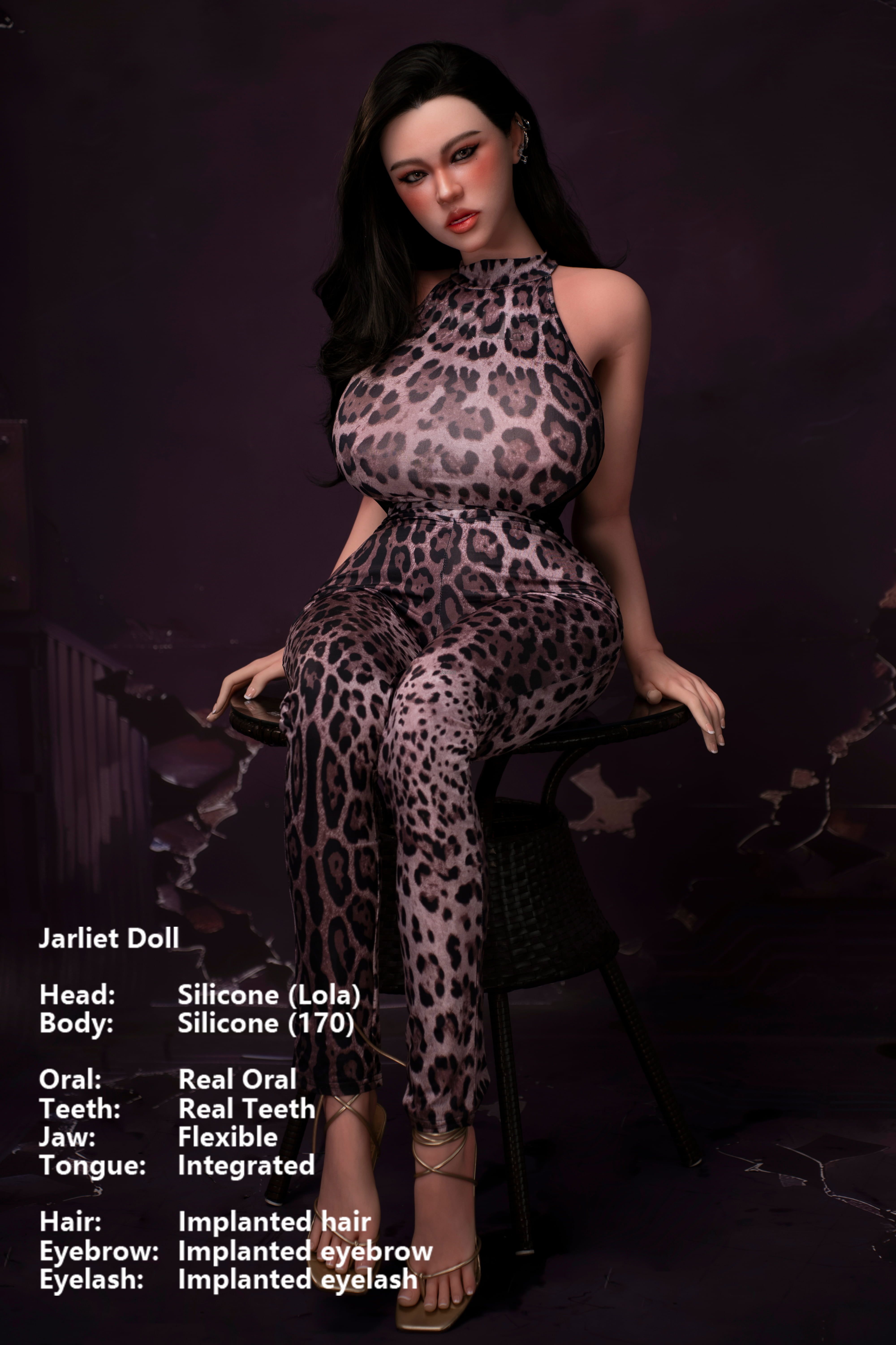 Lola 170-Jarliet Top Quality Full Silicone Sex Dolls Adult Toy Dolls with Open Oral Integrated Tongue Flexible Jaw